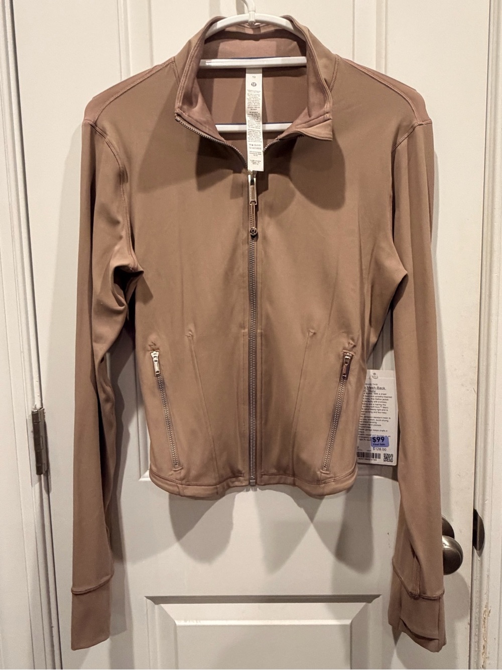 NWT Lululemon Define Mesh-Back Jacket Nulu Taupetastic Size 12 Zip Athletic